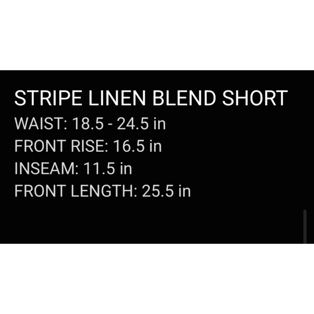 Ladies Striped Linen Blend Tan Women's Shorts, Elastic Drawstring Waist, XL - Picture 2 of 12